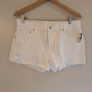 GAP White Distressed Jean Shorts
